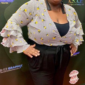 Lemon Layered Ruffled Sleeved Blouse